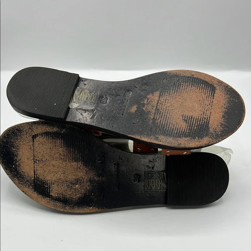 Sol Sana‎ Sz 7 Brown Silver Studded Sandals Boho